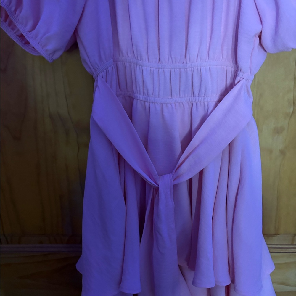 Charming Pink Off-Shoulder Dress - Picture 10 of 10